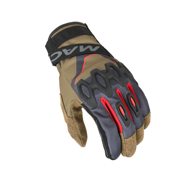 Motorcycle gloves Macna, Zairona women Taupe/black/red