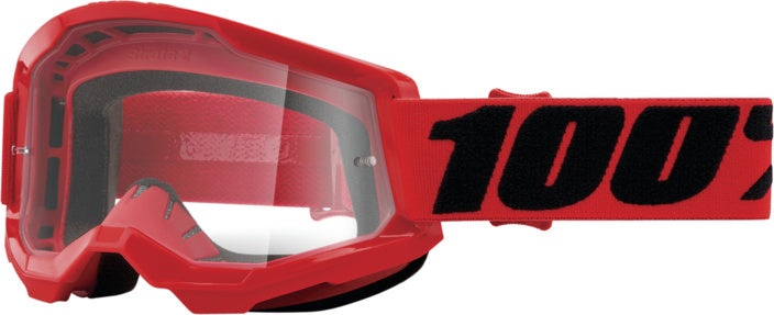 100% Goggles Strata 2 Red - Klar