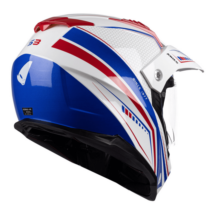 areie motorcycle helmets UFO Adventure Mc-Helmet Aries White /Blue /Red – Greg Moto