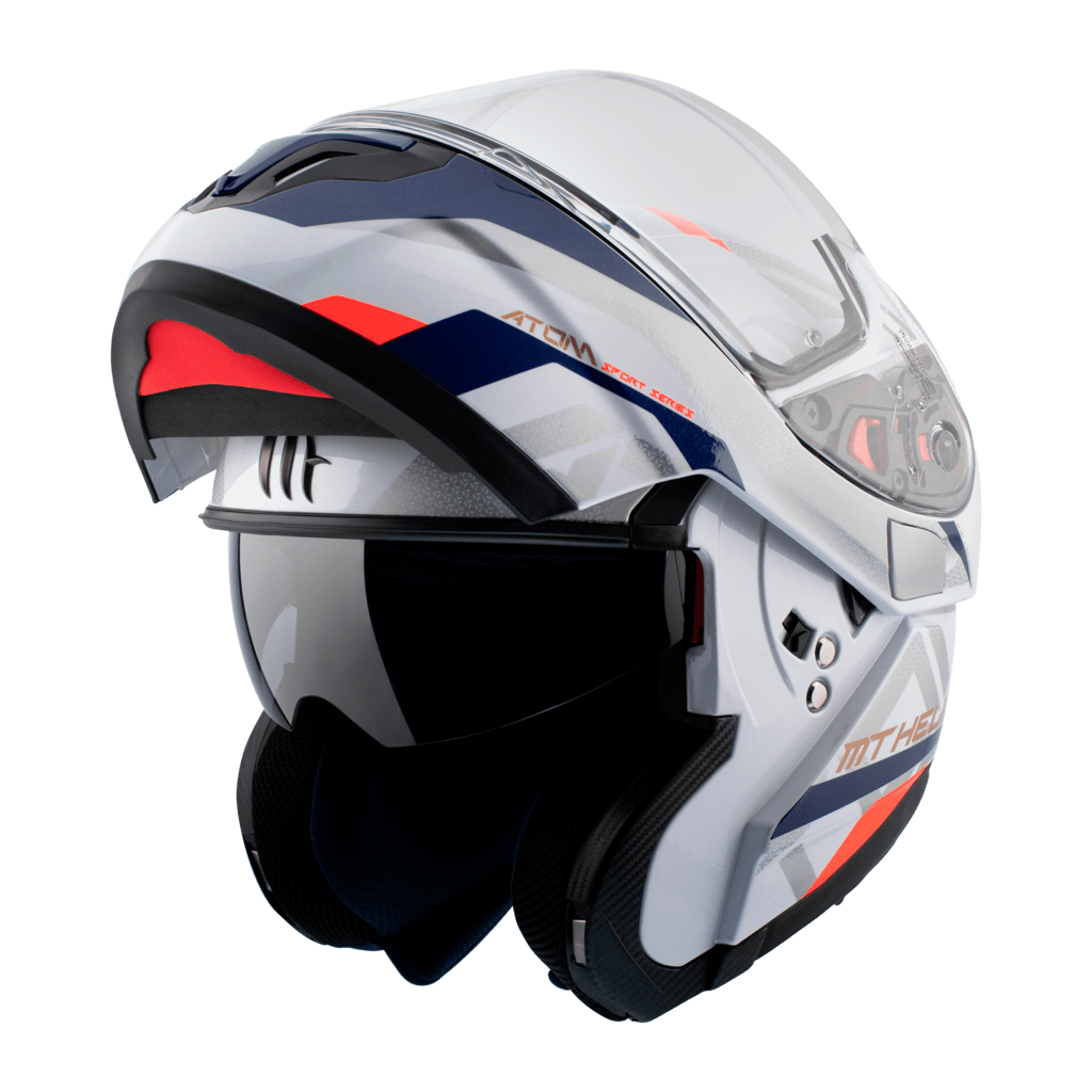 MT Helmets Öppningsbar Mc-Hjälm Atom Pearl White