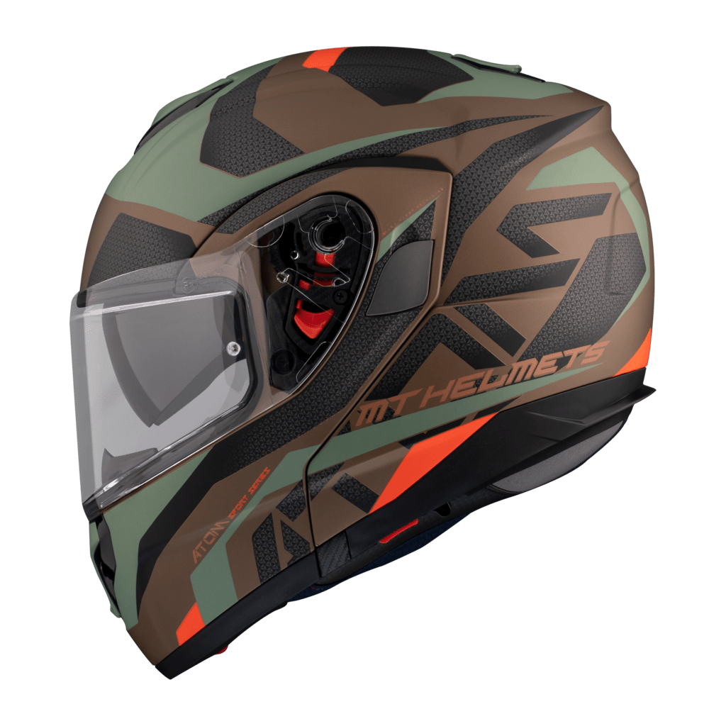 MT Helmet's openable MC helmet atom Camo Gold