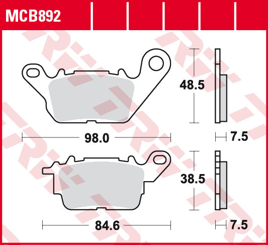 TRW BRAKE PADS ORGANIC MCB892