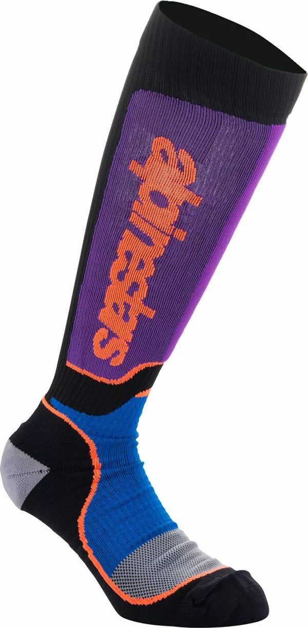 ALPINESTARS(MX) SOCK MX PLUS BLK/PUR/BL M 4702324-1246-M