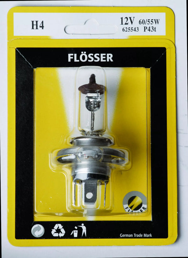 FLOSSER BULB H4 12V 60/55W P43T 10PK 62554310PK