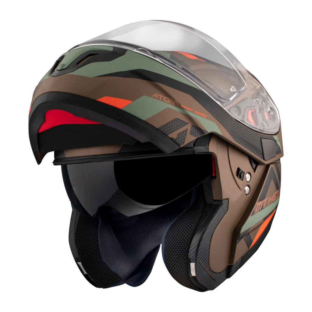 MT Helmet's openable MC helmet atom Camo Gold