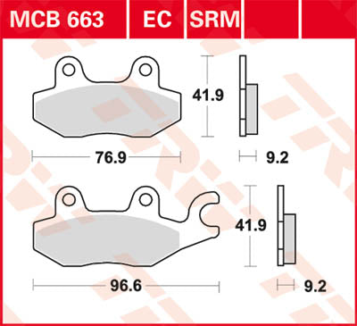 TRW BRAKE PAD TRW MCB663 MCB663