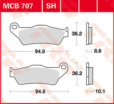 TRW BRAKE PAD TRW MCB707 MCB707