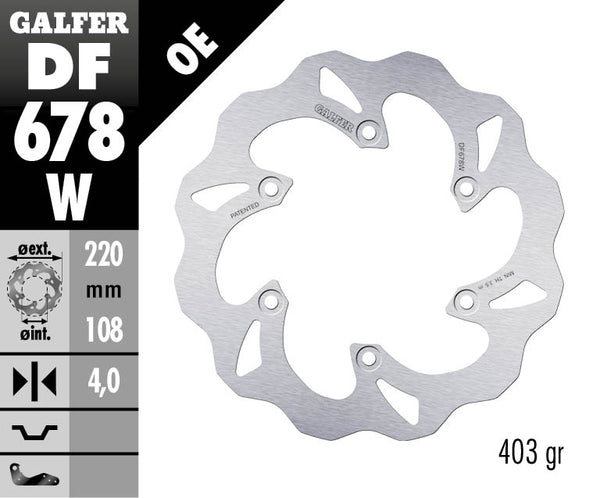 GALFER BRAKE DISC FIXED WAVE DF678W