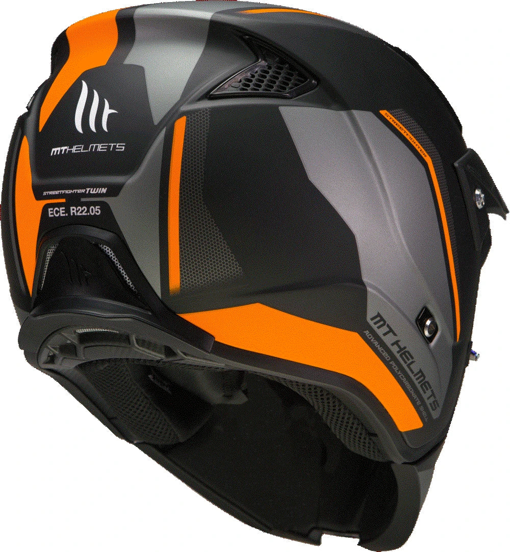 MT Helmets Öppen Mc-Hjälm Streetfighter Twin Orange