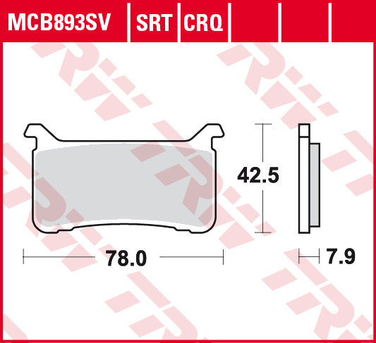 TRW BRAKE PADS CARBON TRACK MCB893CRQ