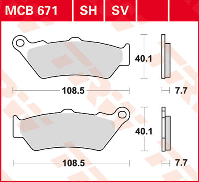 TRW BRAKE PAD TRW MCB671SV MCB671SV