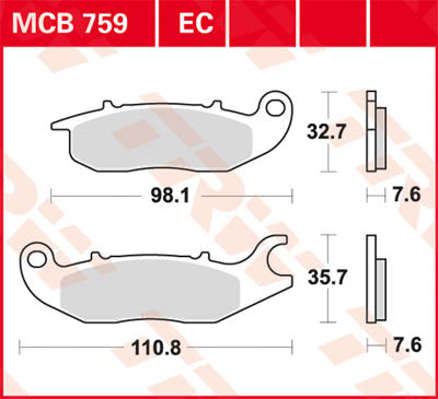 TRW BRAKE PAD TRW MCB759 MCB759