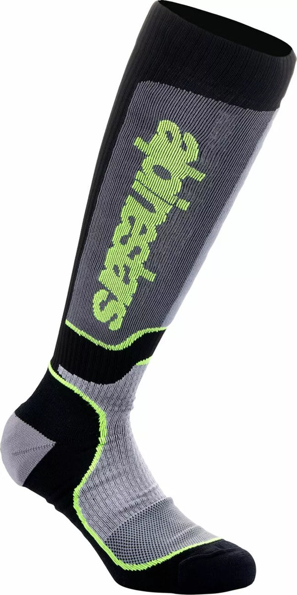 ALPINESTARS(MX) SOCK MX PLUS BLK/GY/YLW M 4702324-175-M