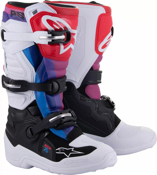 ALPINESTARS(MX) BOOT TECH7S W/B/RAINBOW 5 2015017-289-5