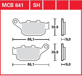 TRW BRAKE PAD ORGANIC STREET MCB841