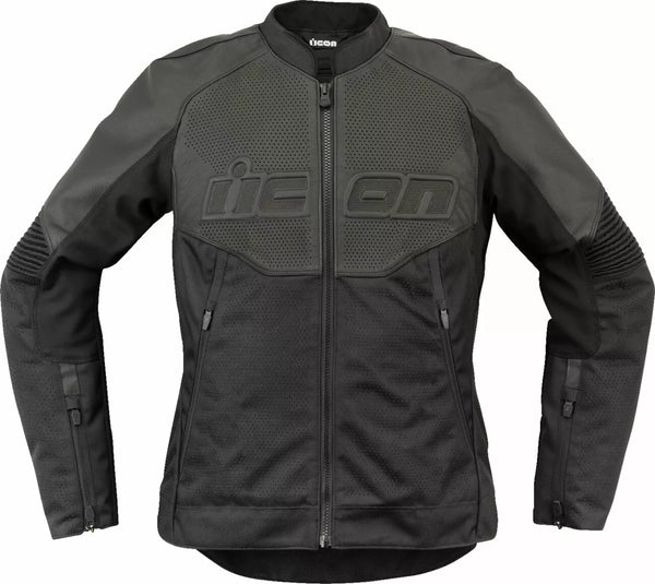 ICON JACKET WM OVERLORD3 LEATHER BK 28131083