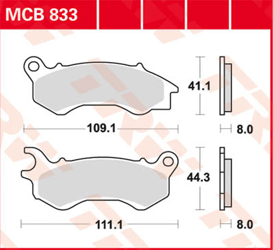 TRW Brake Pad Sinter Scooter MCB833SRM