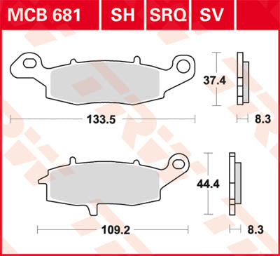 TRW BRAKE PAD TRW MCB681SH MCB681SH