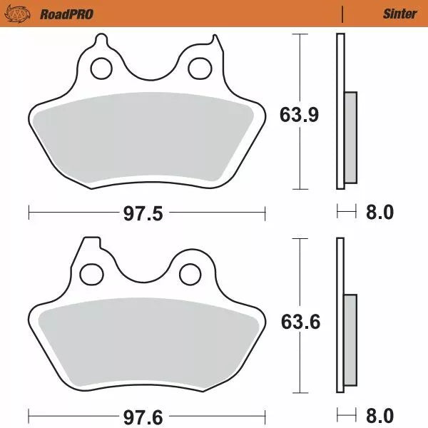 MOTO-MASTER BRAKE PAD SINTER REAR 412002