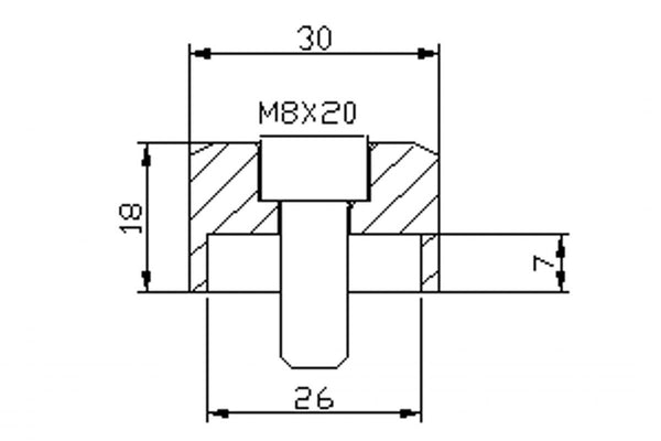Adapter rear Mirror Hi-Tech IV Mod. Kawasaki