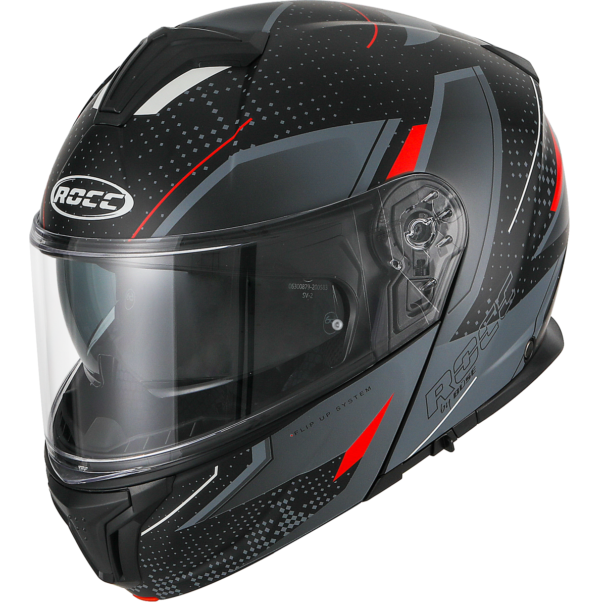 Rocc 810 Openable MC Helmet Black /Red