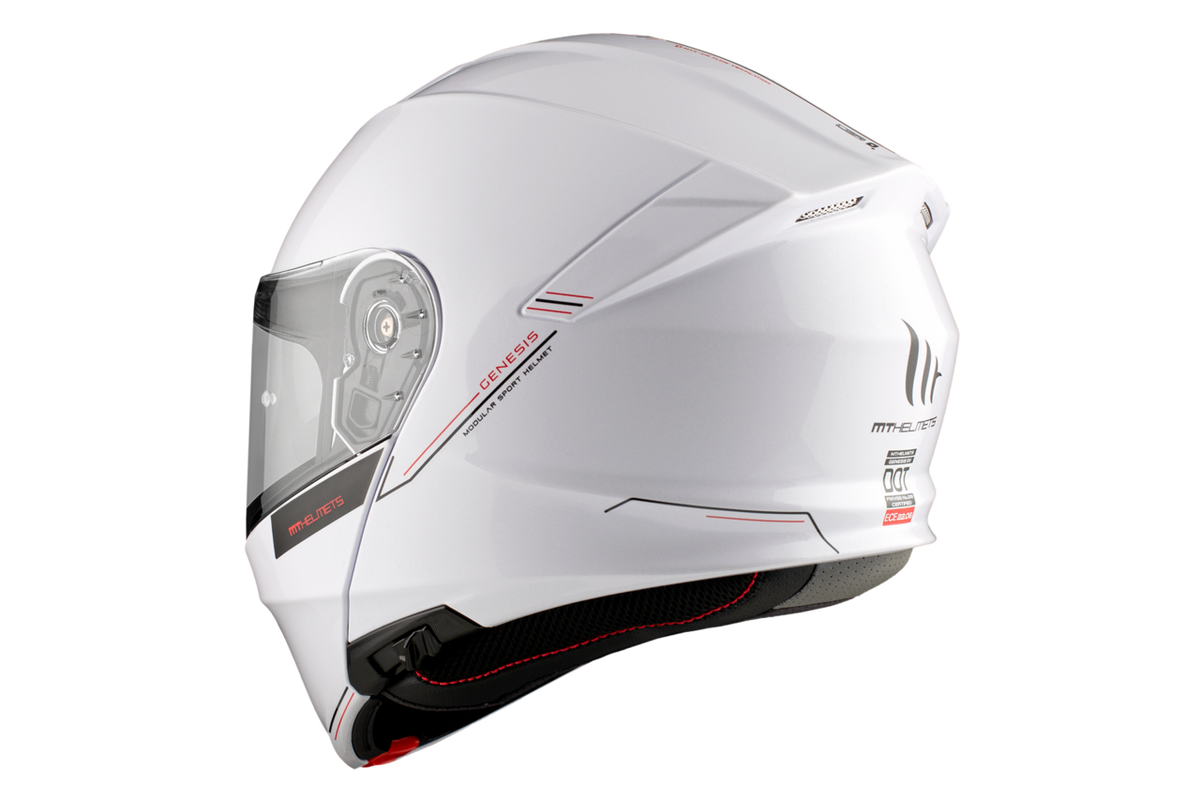 MT Helmets Öppningsbar Mc-Hjälm Genesis SV Vit