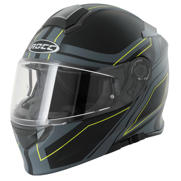 Rocc 831 Openable Motorcycle Helmet Black / Flu 