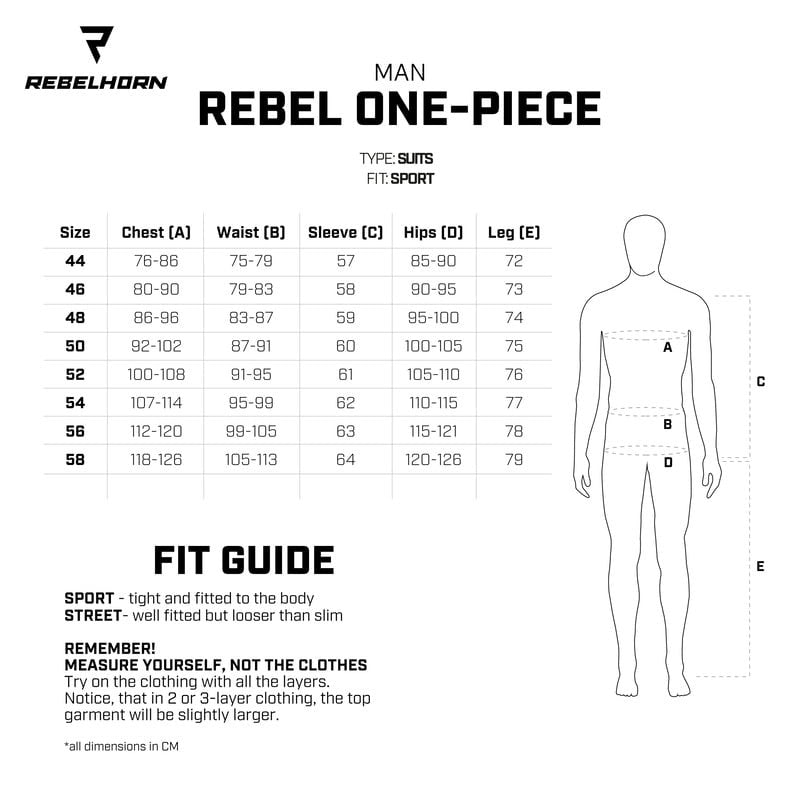 Rebelhorn Mc-Skinnställ 1-delat Rebel Svart /Vit