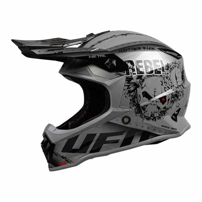 UFO Barn Cross MC Helmet Rebel Metal