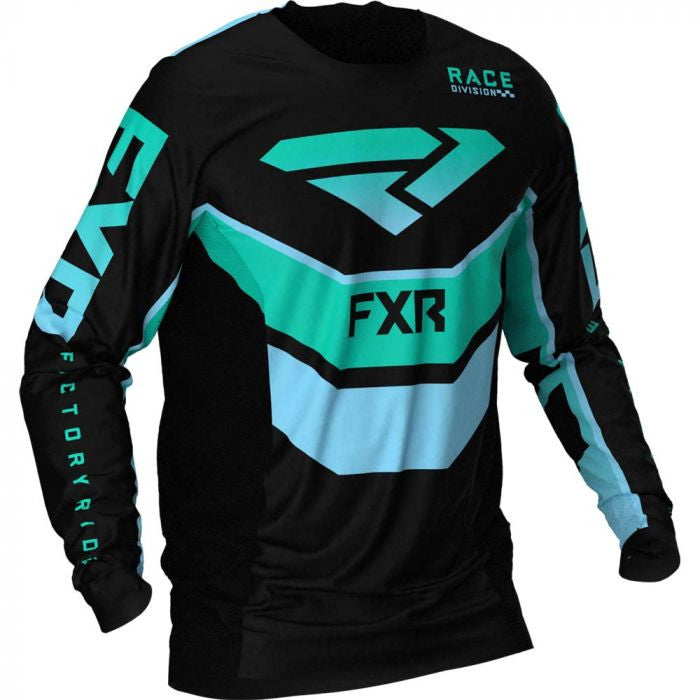 FXR Podium MX Crosströja 21 Black /Mint /Sky Blue