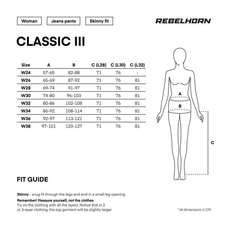 Rebelhorn Dam Kevlar Mc-Jeans Classic III Svart